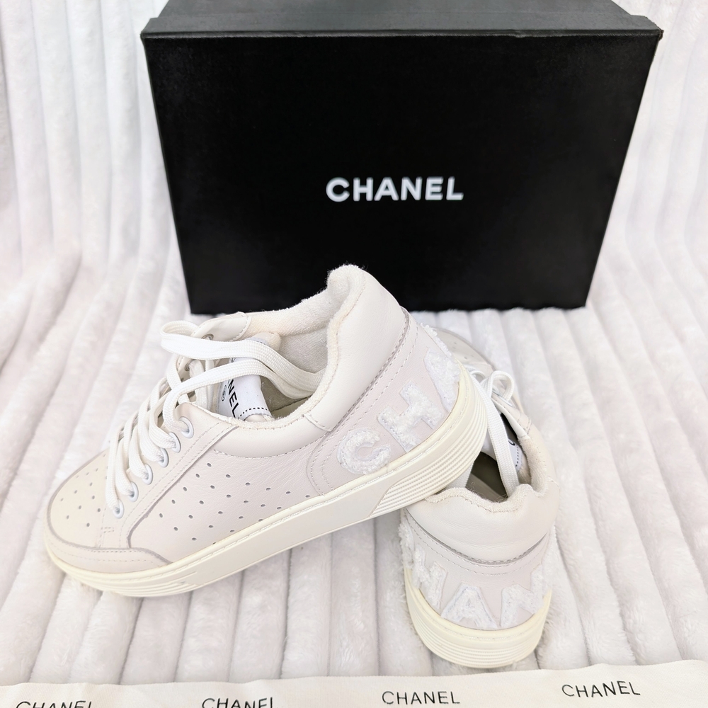 ​Chanel White Low Top Sneakers - New - With Gift Box & Dust Bag, Price Is Firm!